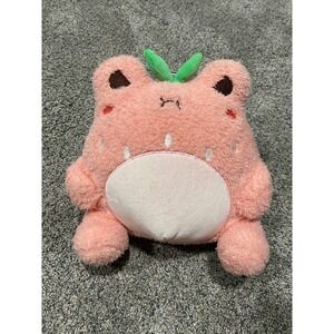 Cuddle Barn Plushgoals Strawberry Frog Pink Fruit Plush Stuffed Animal